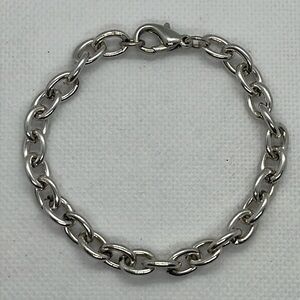 Womens Bracelet Chunky Chain Link Silver Tone Unisex Mens